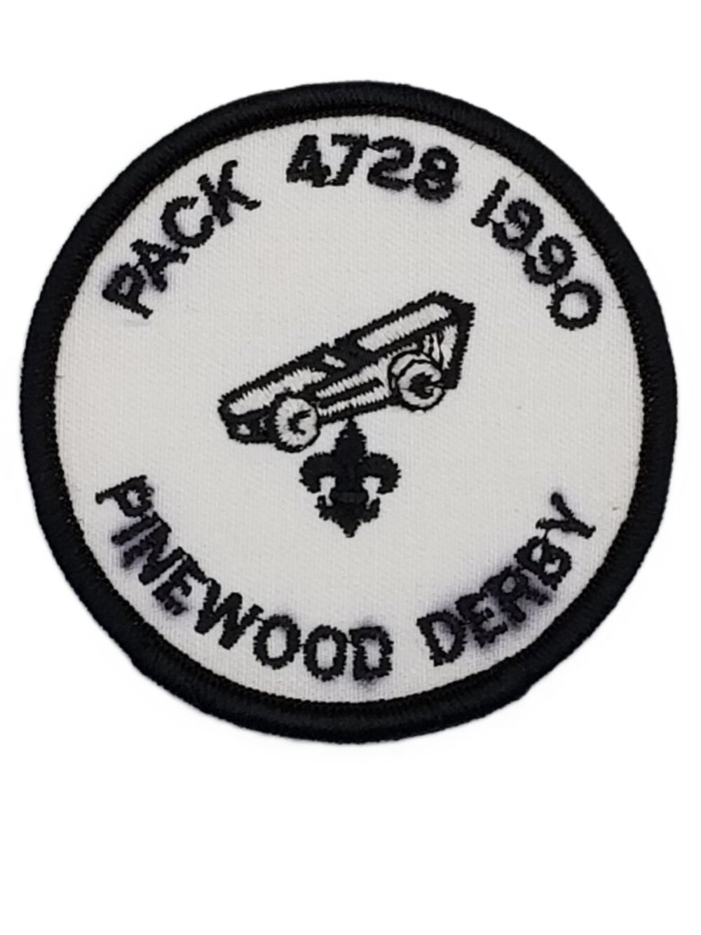 Vintage Cub Scout Pinewood Derby Patch BSA Pack 4728 1990 NOS